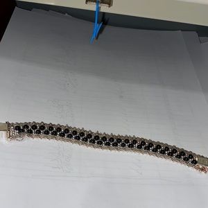 Sterling silver black onyx bead bracelet